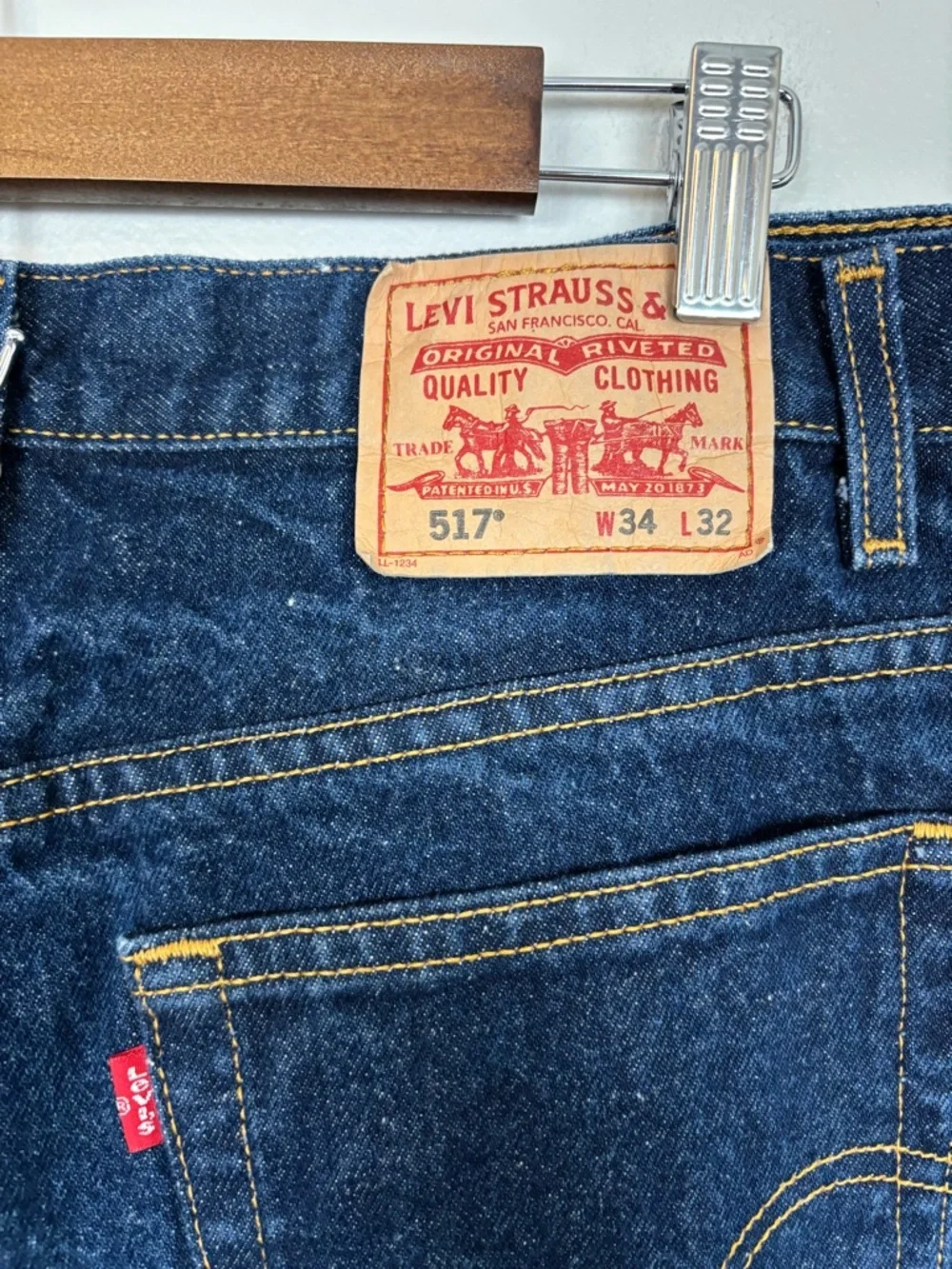 Vtg Levi's Jeans Mens 34X32 517 Bootcut Dark Wash Rigid Denim 05 Made in Mexico